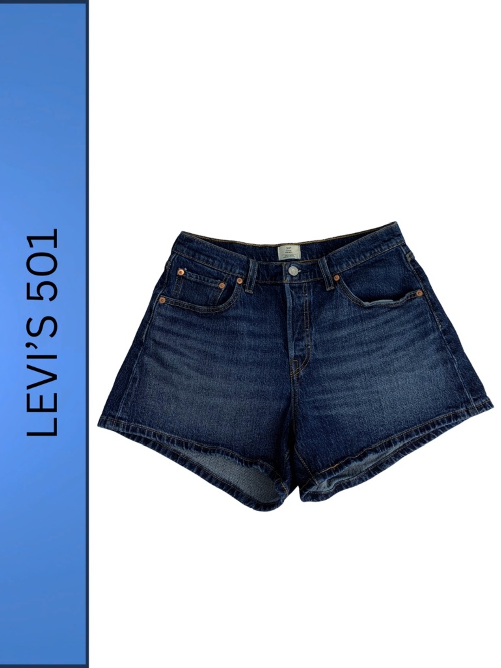 Levi's Dark Blue High-Rise Denim Curve Shorts Women’s 31 Summer Vintage Inspired
